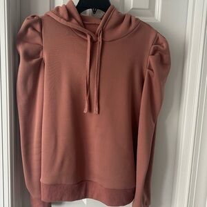 NWOT-Rose Hoodie with Puff Sleeves